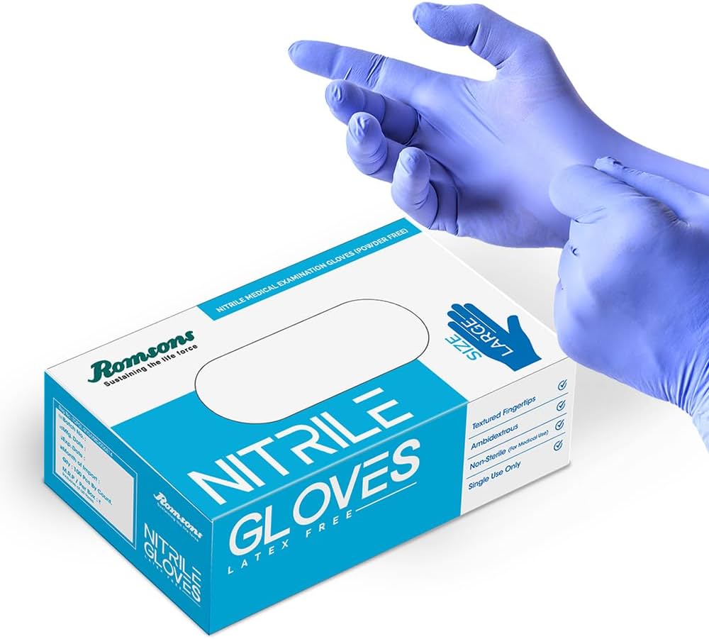 Nitrile Examination Gloves supplied by Levingston Medical Supplies